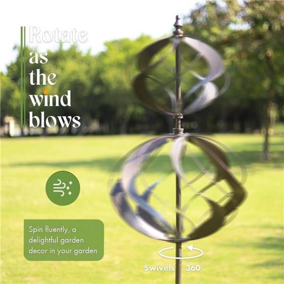 Wind Spinners Outdoor Metal - Large Kinetic Wind Spinner for Yard Garden - Picture 3 of 7